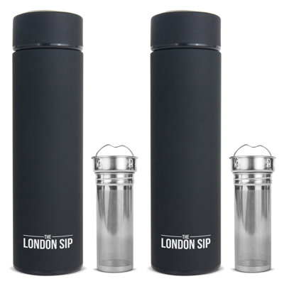 Infuser Bottle 2-pack, 16oz, Black