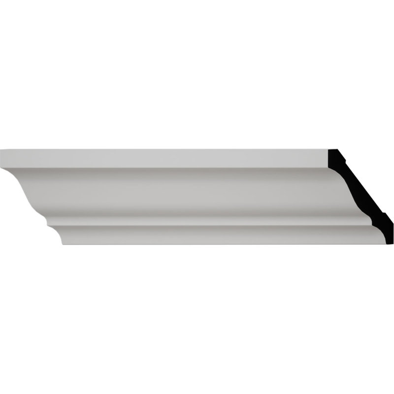 WG49 - H 3 po x l 2 1/8 po x P 3 5/8 po x L 96 po, moulure couronnée en PVC TrueCraft, blanc
