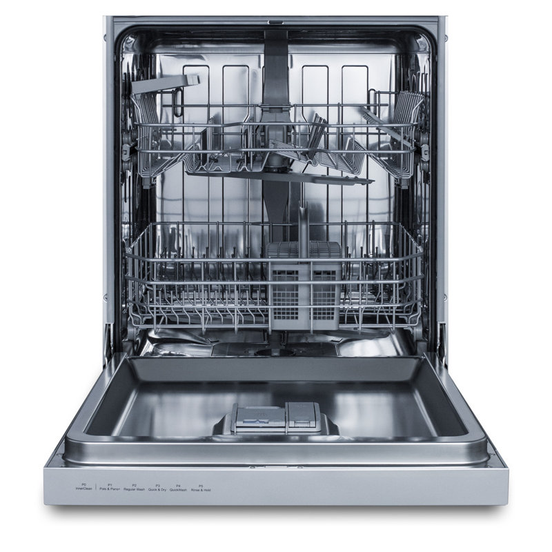 Summit Appliance 24" 49 Decibel ENERGY STAR Certified Built-In Dishwasher and Tall Tub Silver Stainless Steel