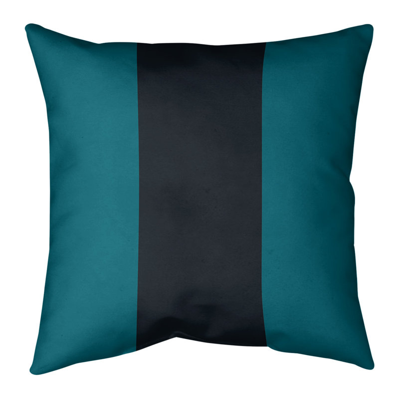 Housse de coussin , 26 po x 26 po, Sarcelle / Noir
