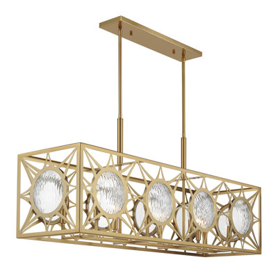 Balfour 8-Light Linear Chandelier in Brass
