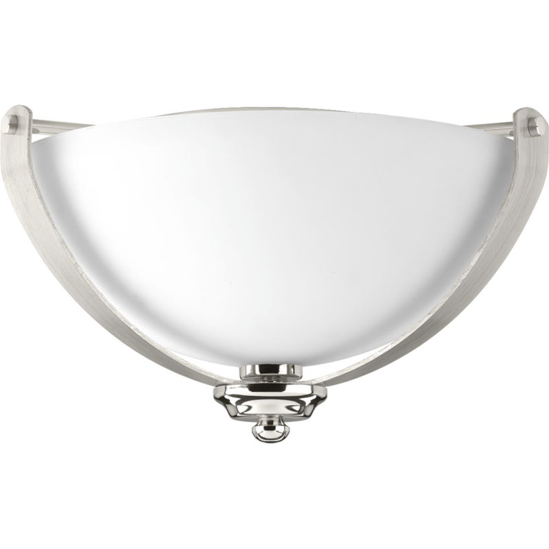 Abid Glass Flush Mount, Polished Nickel