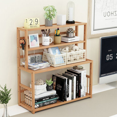Présentoir de rangement de bureau en bois 3 couches