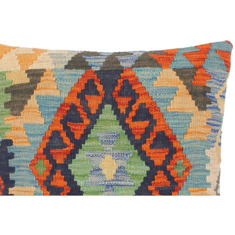 Housse et insert de coussin carré en laine tissé à la main