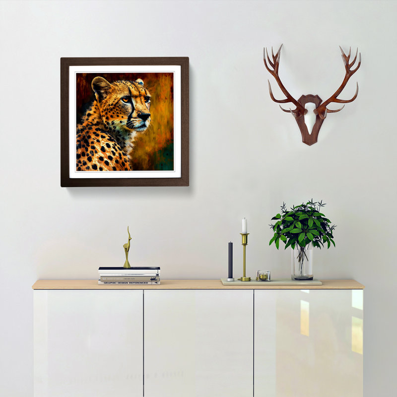Cheetah Neo-Impressionism - Framed Print, Walnut