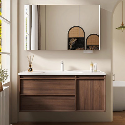 Retro fashion brown vanitie bathroom cabinet