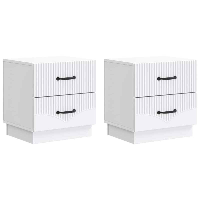43cm W Manufactured Wood Bedside Table, White