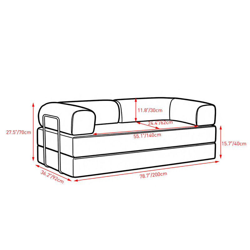 Upholstered Compression Brown Corduroy Convertible Sleeper Sofa Bed - Foldable Floor Couch With No Assembly (Set of 2), Brown