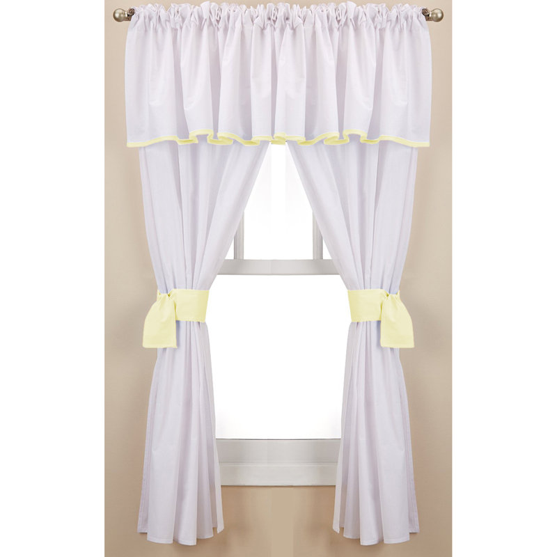 Vilray Cotton Blend Sheer Curtain Pair, White/Yellow