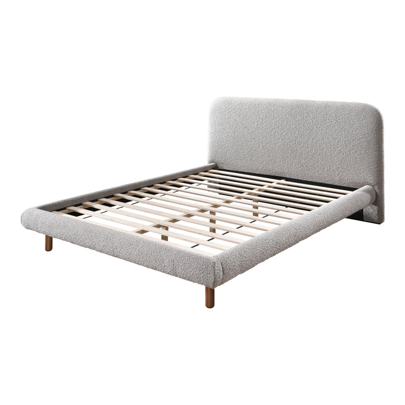 Lit plateforme tapissier gris Mahdia, King