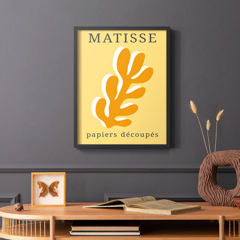 Matisse CCCLIX Framed Print - Solid Wood, 20" H x 16" W, Black