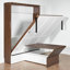 Lit escamotable double avec bureau pliable-940585412