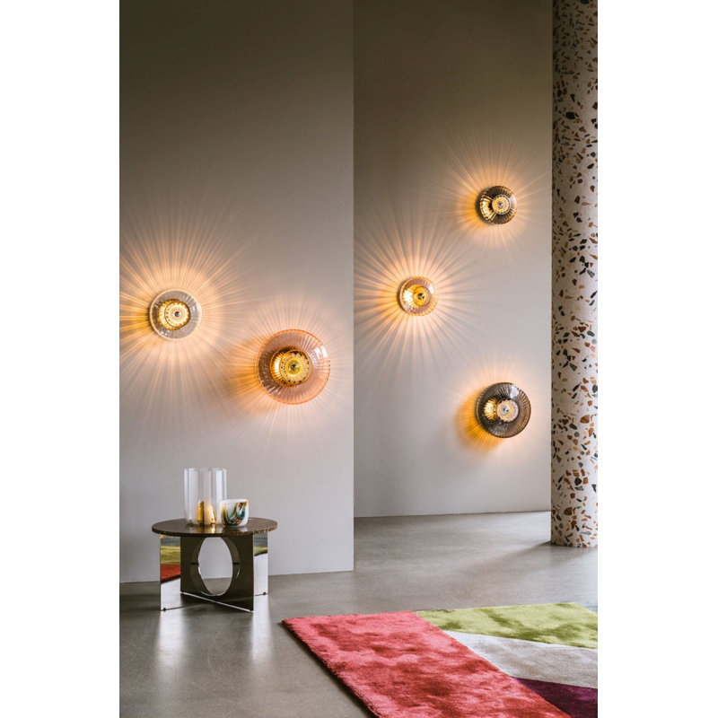 New Wave 1 - Light Flush Mounted Sconce, Yes, Smoke, 15" H x 15'' W x 8'' D
