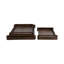 Ensemble de plateaux décoratifs élégants en bois avec poignées latérales surélevées - plateau de table basse pour décoration intérieure élégante et plateau de repose-pieds pour recevoir - plateau décoratif conçu pour organiser les essentiels - ensemble de 3, 26 po, brun