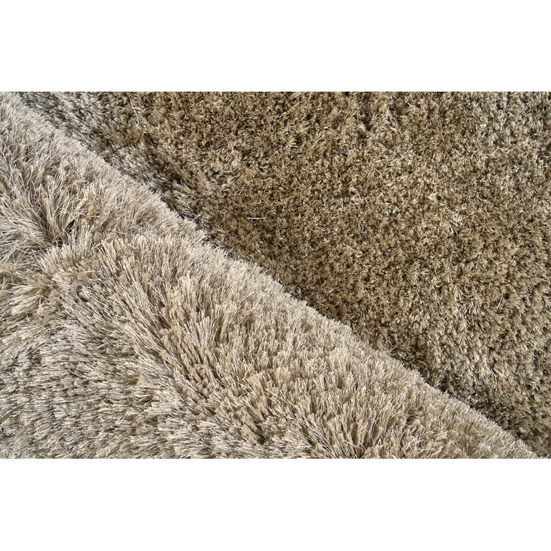 Sumo Rectangle Hand Loomed Polyester/Microfiber Area Rug in Taupe, Rectangle 9'6" x 13'6"
