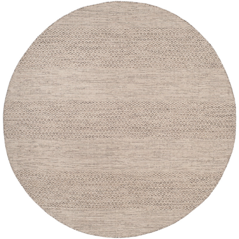 Bester Hand Woven Cotton Geometric Rug, Round 6'