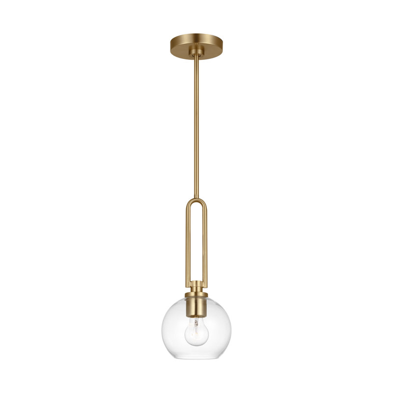 Luminaire suspendu sphère 1 lumière Hermina, Laiton satiné