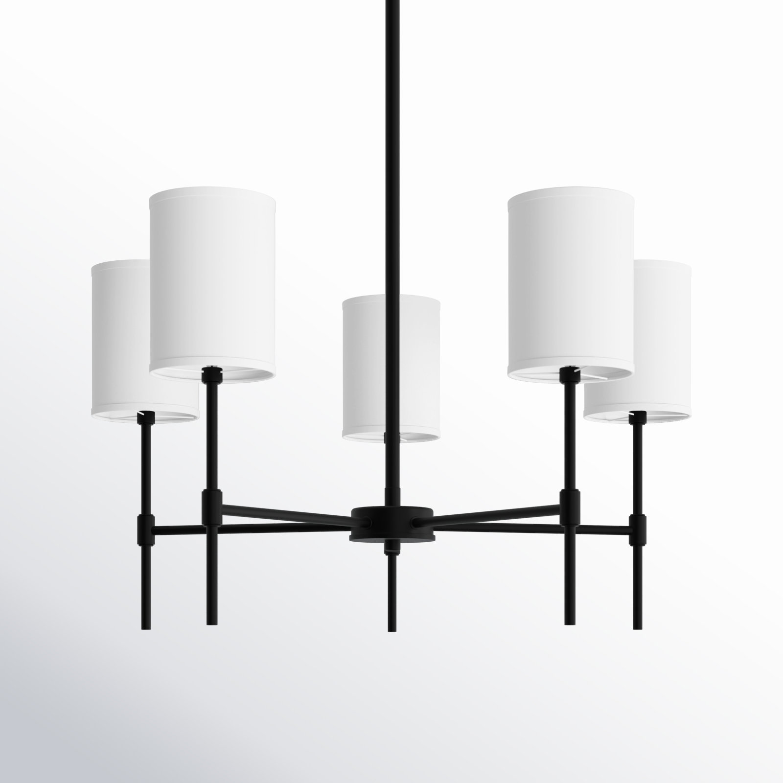 Millie 5 - Light Dimmable Chandelier, Matte Black