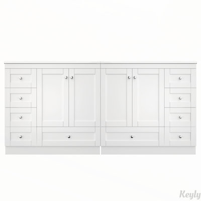 72" Freestanding Bathroom Vanity with Ceramic Sink, Soft-Close Drawers and Doors, Modern Minimalist Design, Ample Storage