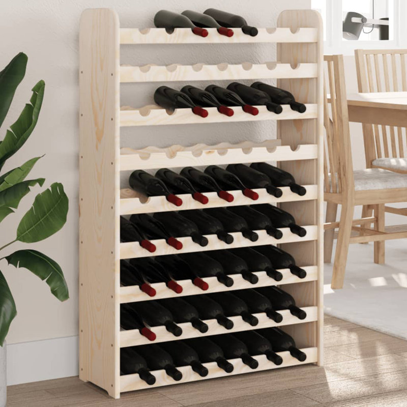 Solid Wood Floor Wine Bottle Rack Brown