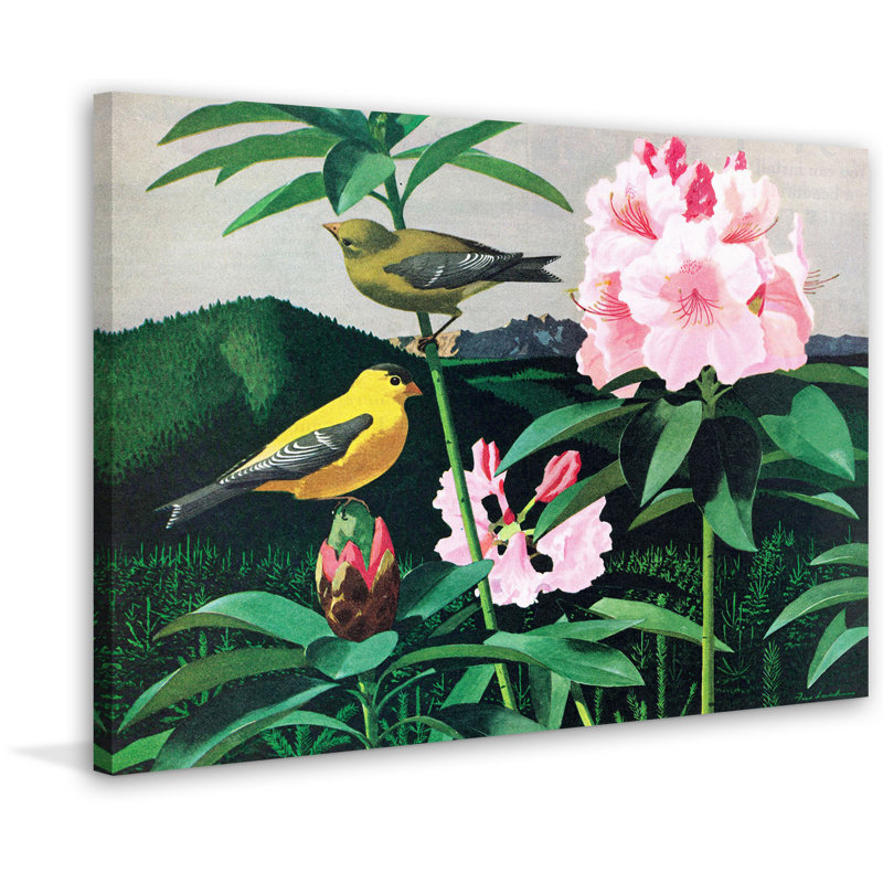 « goldfinch », reproduction d’art sur toile tendue, H 12 po x l 18 po x P 1,5 po