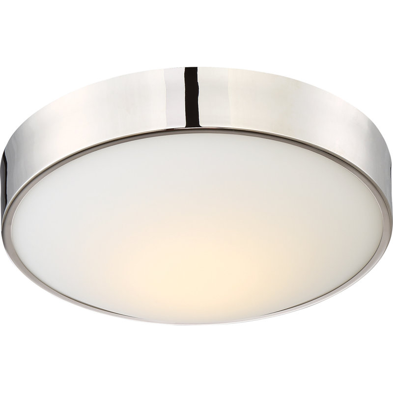Plafonnier encastré 1 lumière Melker, Nickel poli, H 4 po x l 9 po x P 9 po