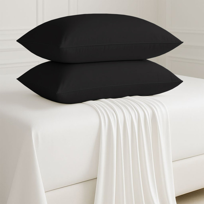 Microfiber Machine Tufted Pillow Case, Black