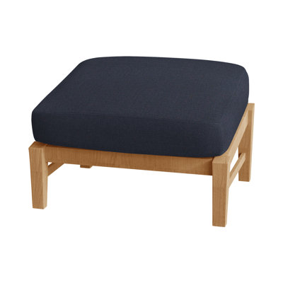 Croquet Outdoor Teak Ottoman with Cushion