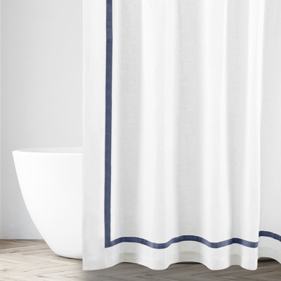 Fino Linen Solid Color Single Shower Curtain