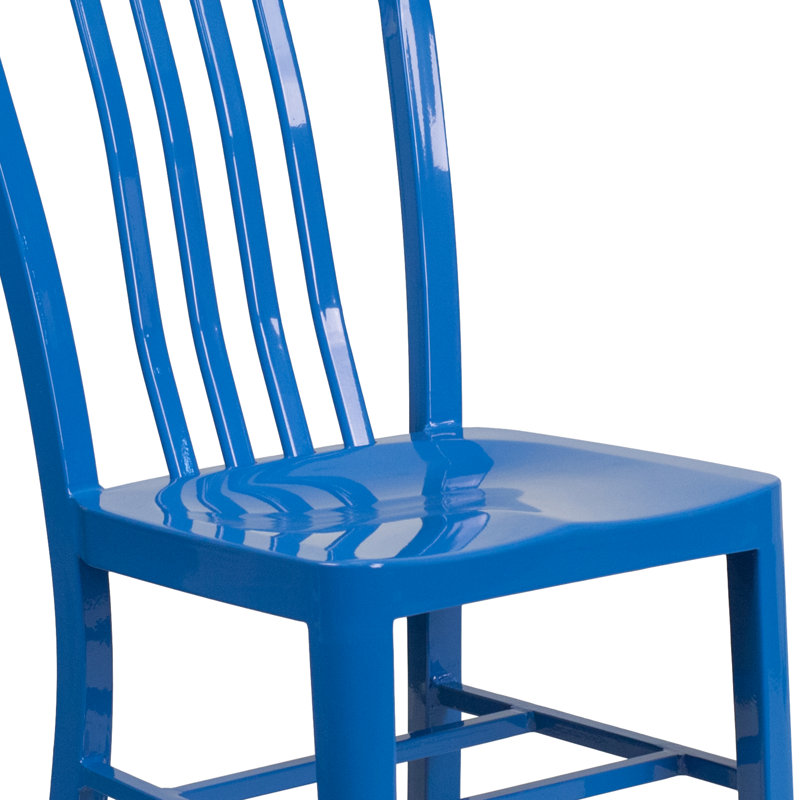 Commercial Grade Metal Indoor-Outdoor Bistro Chair, Blue