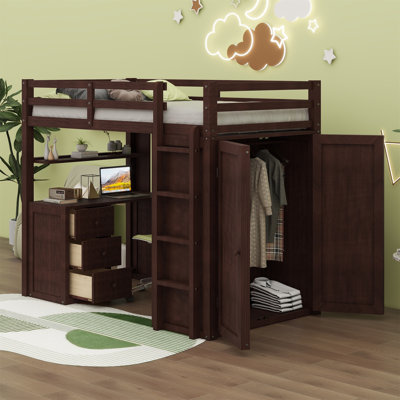 Jarrison Kids Twin Loft Bed with Drawers by Harriet Bee