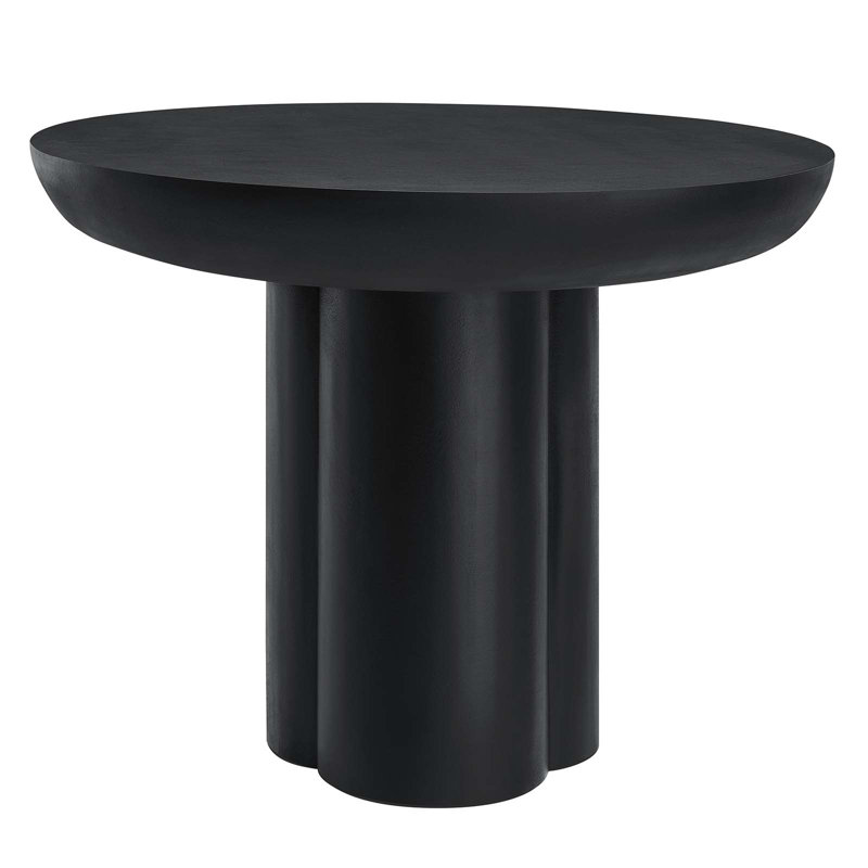 Caspian Black Round Concrete and MDF Dining Table