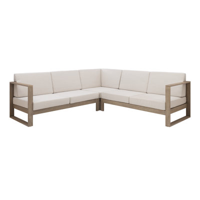 Cove 90" Eucalyptus Wood Patio Sectional