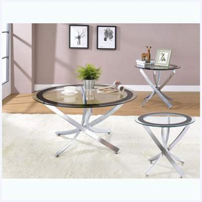 Ensemble de table basse et de table ronde 3 pièces Modern Modern