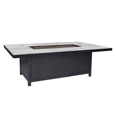 Capri Rectangle Iron Propane and Natural Gas Fire Pit Table