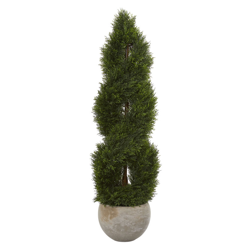 48'' Faux Cypress Plant in Earthenware Planter