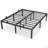 14'' Black Metal Platform Bed Frame With Steel Slat Support, No Box Spring Needed