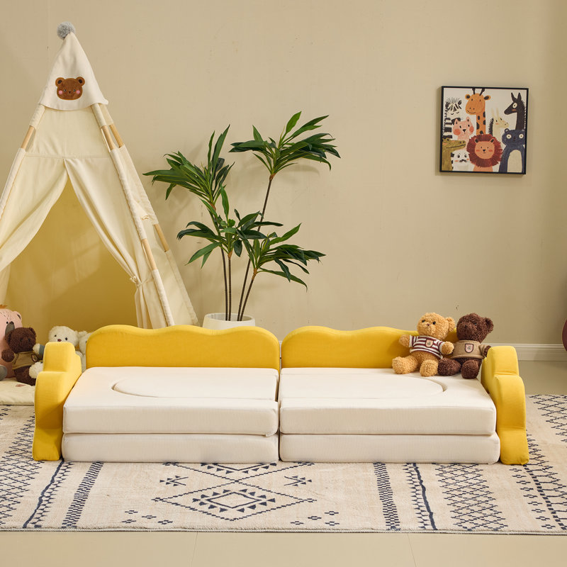 Canapé modulaire pour enfants 12 pièces, Jaune