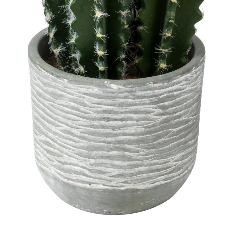 17 " H Faux Cactus Succulent in Concrete Pot