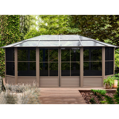 Gazebo Penguin Florence Solarium 3,66 m x 5,49 m, toit en polycarbonate - Sable