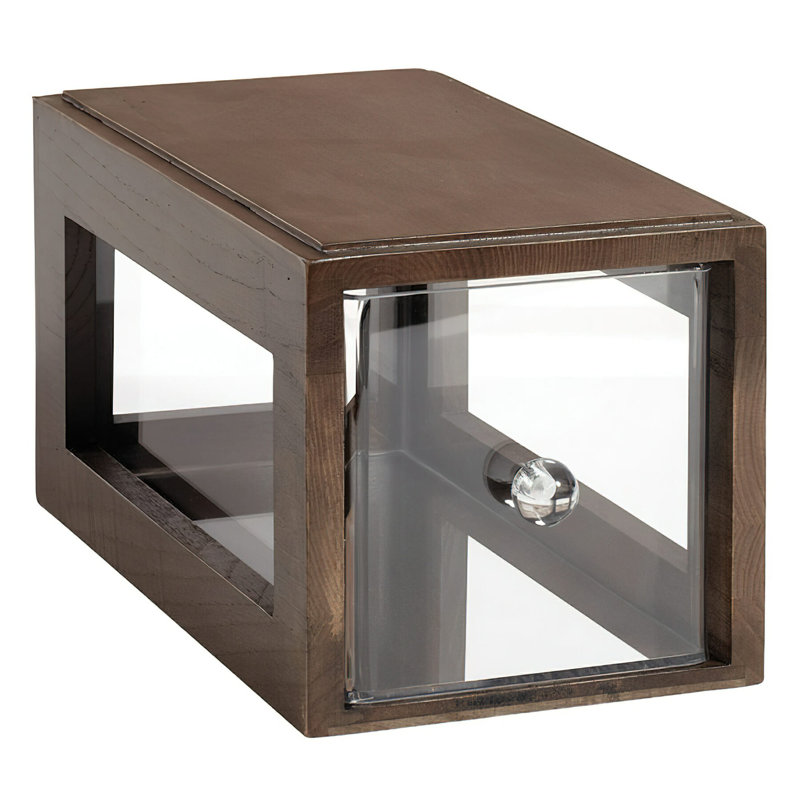 GET Stackable Wooden Bread Box w/ Drawer, 12.25" x 6", Urban Rustic, Brown