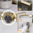 Round Rainfall Shower System, 10" Head, 3-Function Handheld, High Pressure, Anti-Limescale, Brushed Gold-125033881