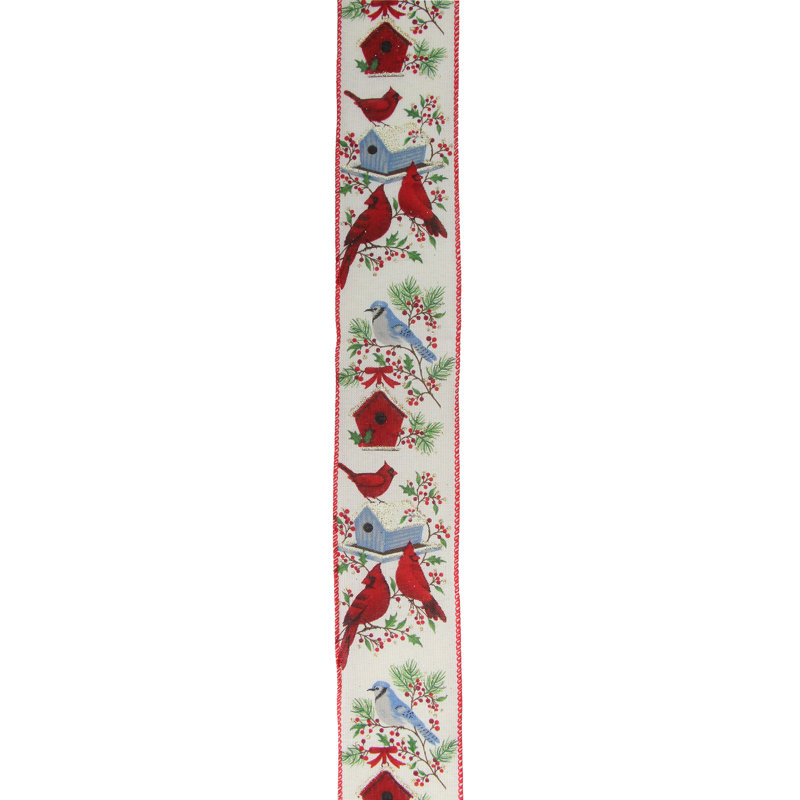 Cardinals rouges et bleus avec ruban d'artisanat câblé 2,5 po x 16 verges