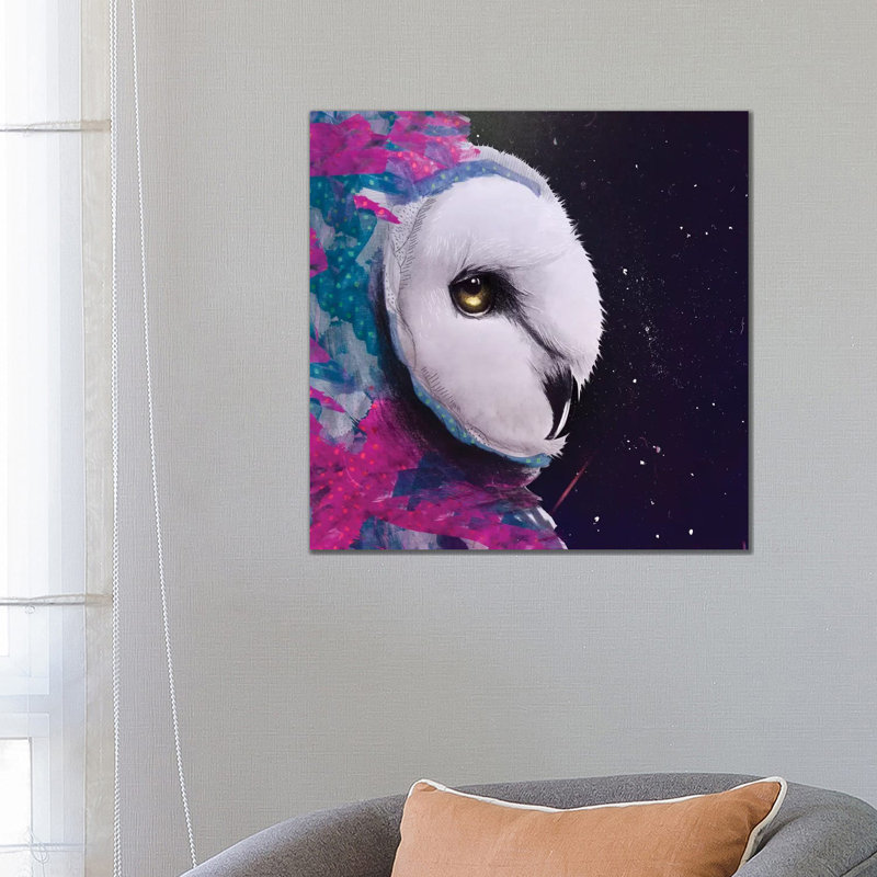 Owl Watercolor Tapices by Lostanaw - Gallery-Wrapped Canvas Giclée on Canvas, Classic Wood Floater Framed