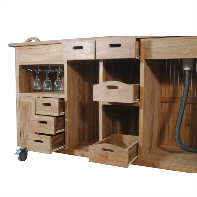 Safari Anderson Teak Bar Counter Outer Material