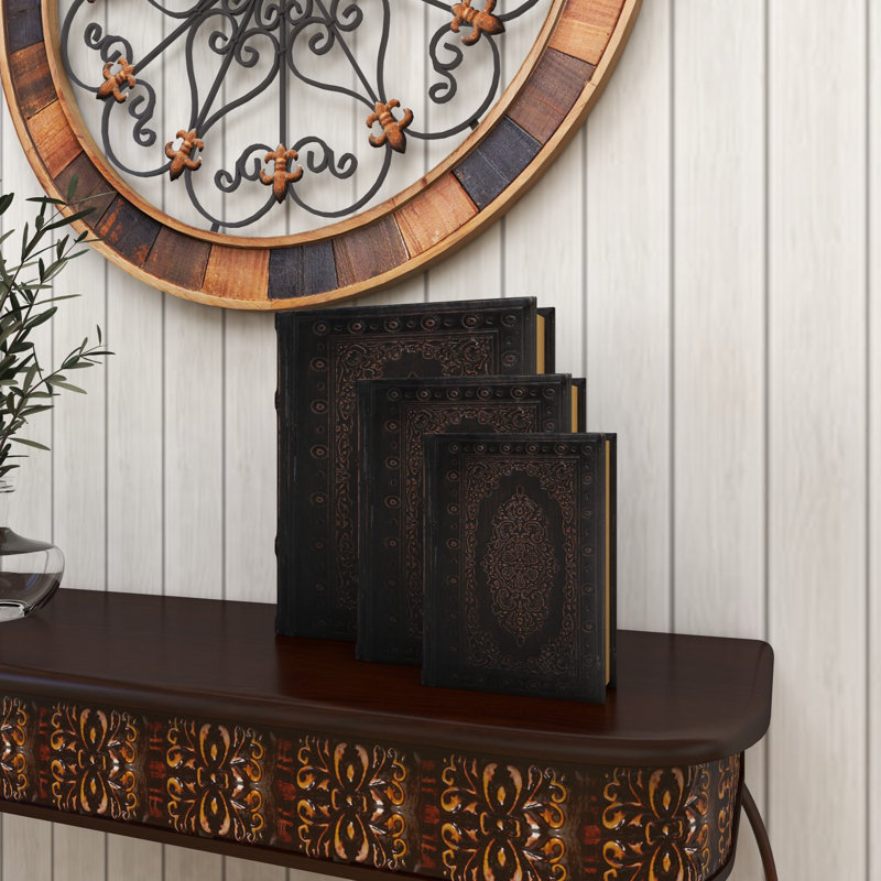 Boîte à livres traditionnelle 3 pièces Cortland, Brun foncé