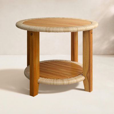 24"Teak Outdoor Side Table