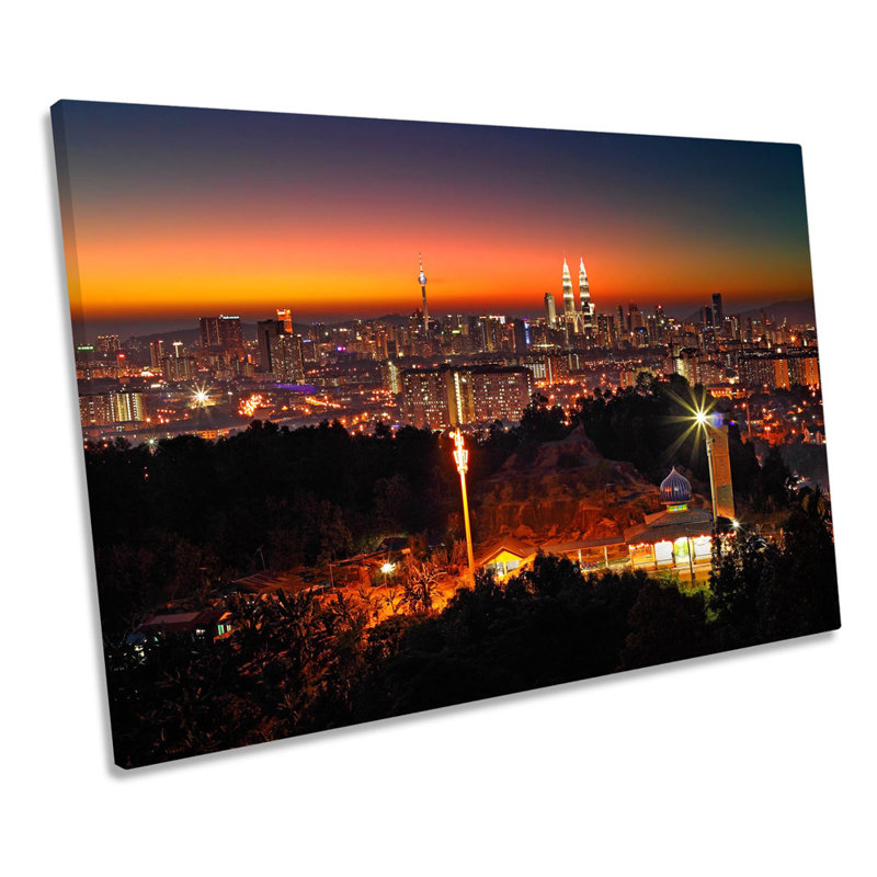 Kuala Lumpur Malaysia Skyline - Wrapped Canvas Print, 30.5cm H x 45.7cm W x 2cm D
