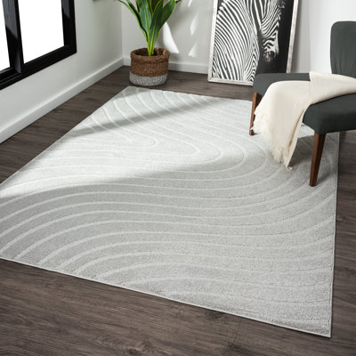 Modern Geometric Wave Area Rug