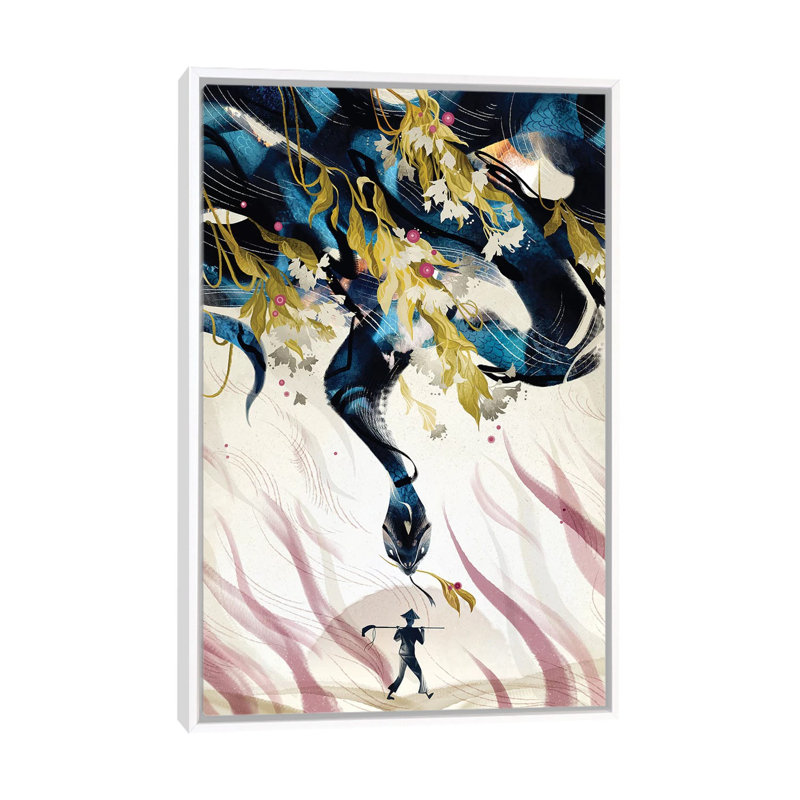 Giant Clam by Sija Hong - Painting on Canvas, White Framed, 66.04 cm H x 45.72 cm W